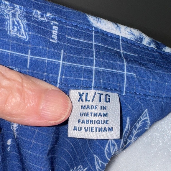 Tommy Bahama Navy and White Island Map Shirt - Picture 8 of 10